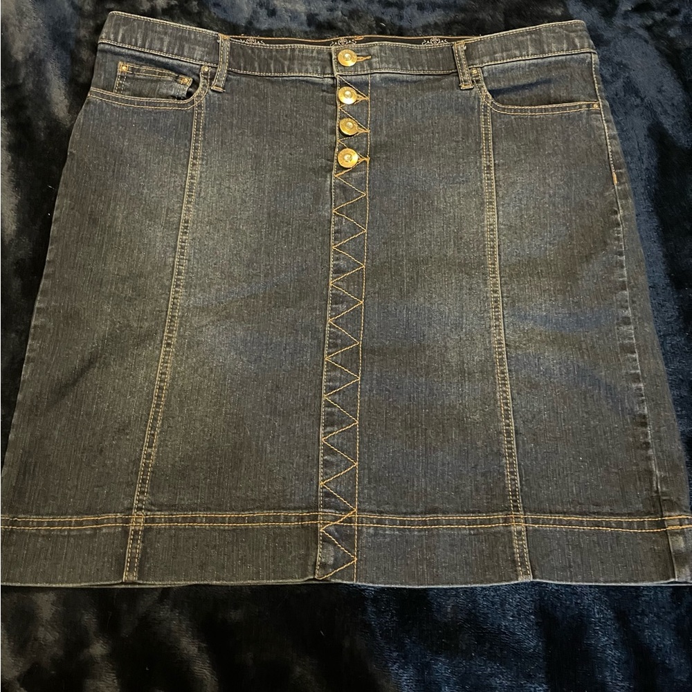 Style & Co. Denim Striped Skirt (bin F)